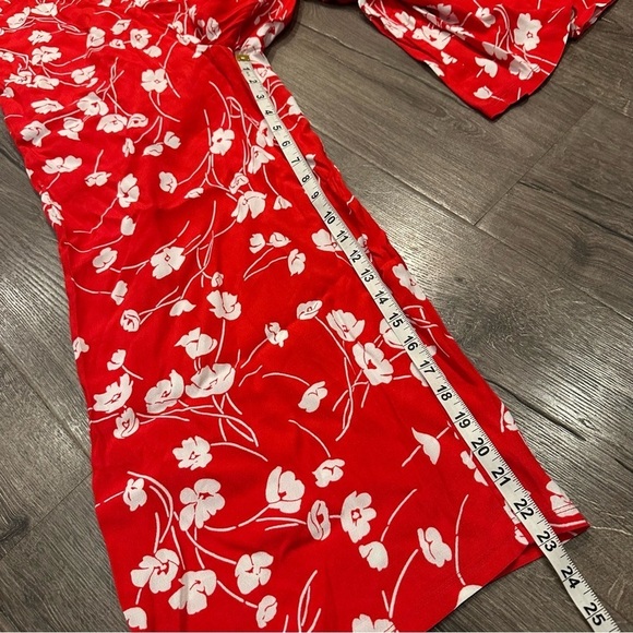 Moulinette Soeurs Red White Floral Jumpsuit S Anthropologie Wide Leg Boho Halter - Picture 11 of 12